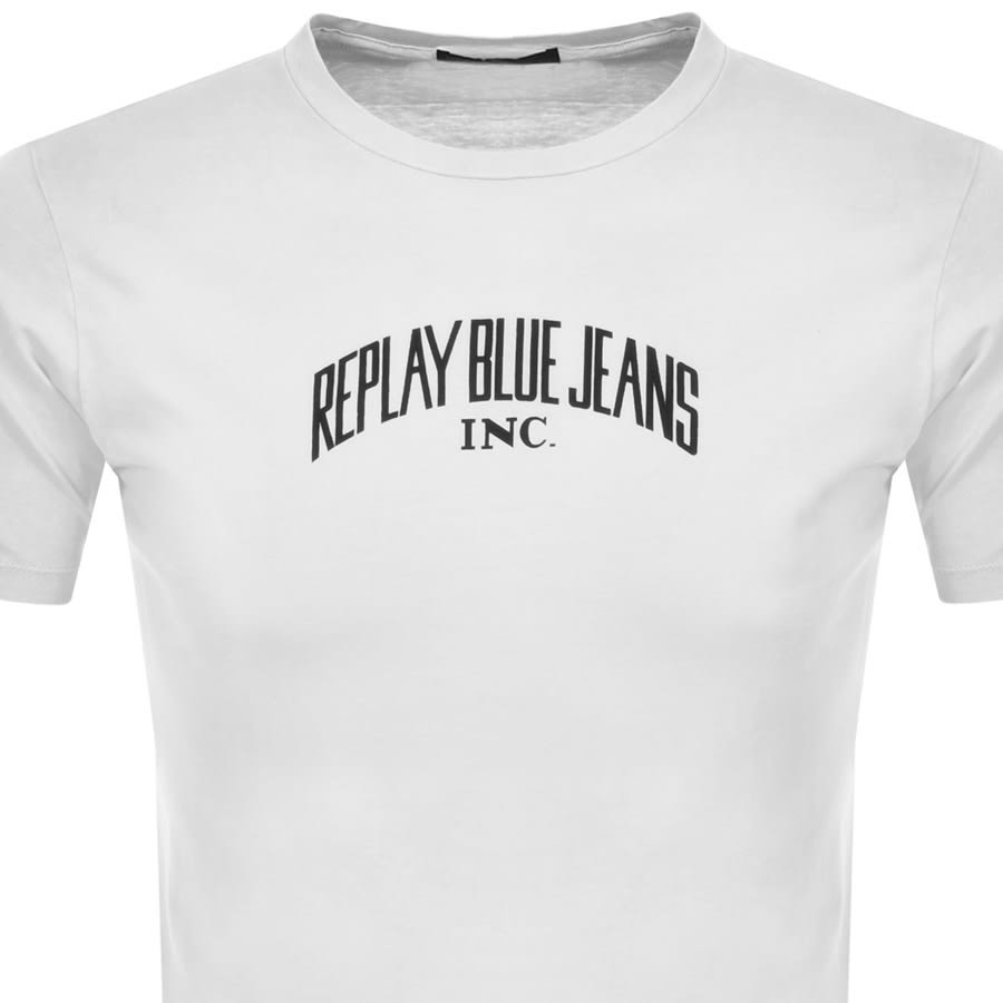 Alternative Image for ProductReplay Logo Crew Neck T Shirt White2